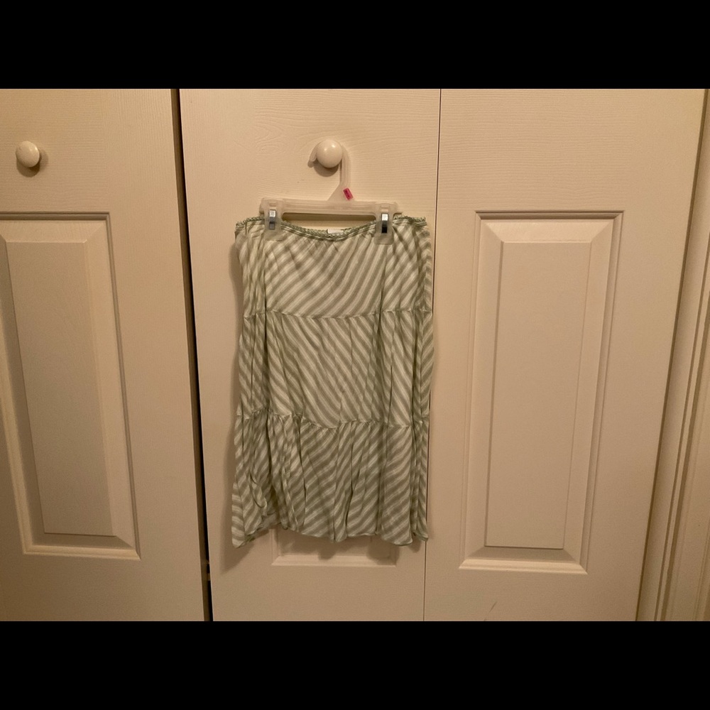 Julie’s Closet Light Green And White Skirt (Size S)